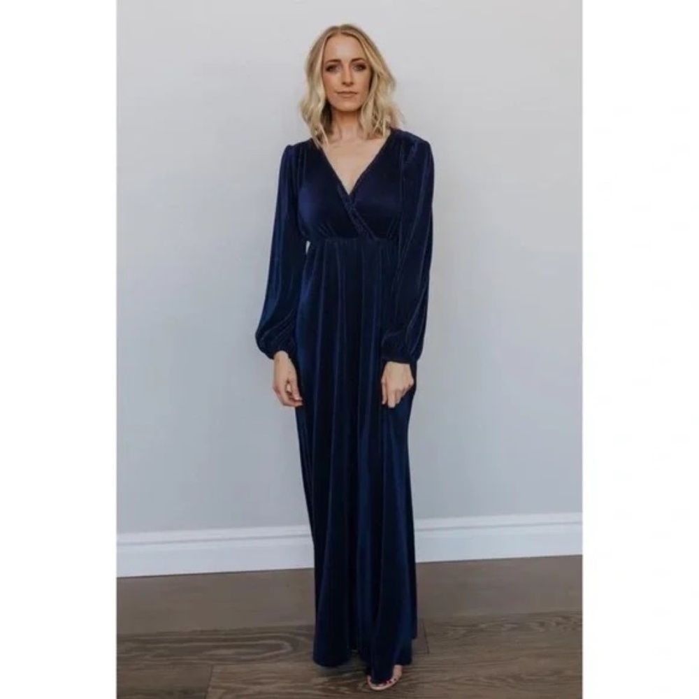 Nwt Baltic Born Venus Pleated Maxi Dress - Navy Blue | Size S